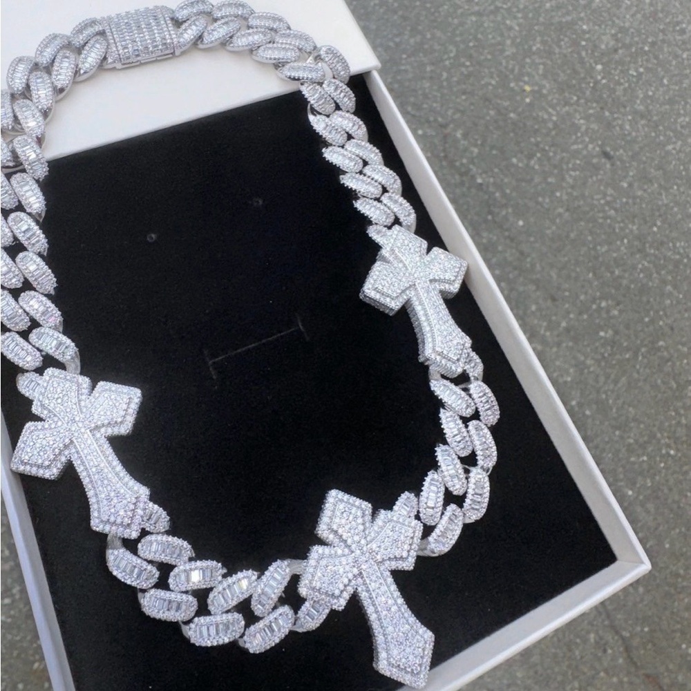 Silver Cross Necklace 20inch